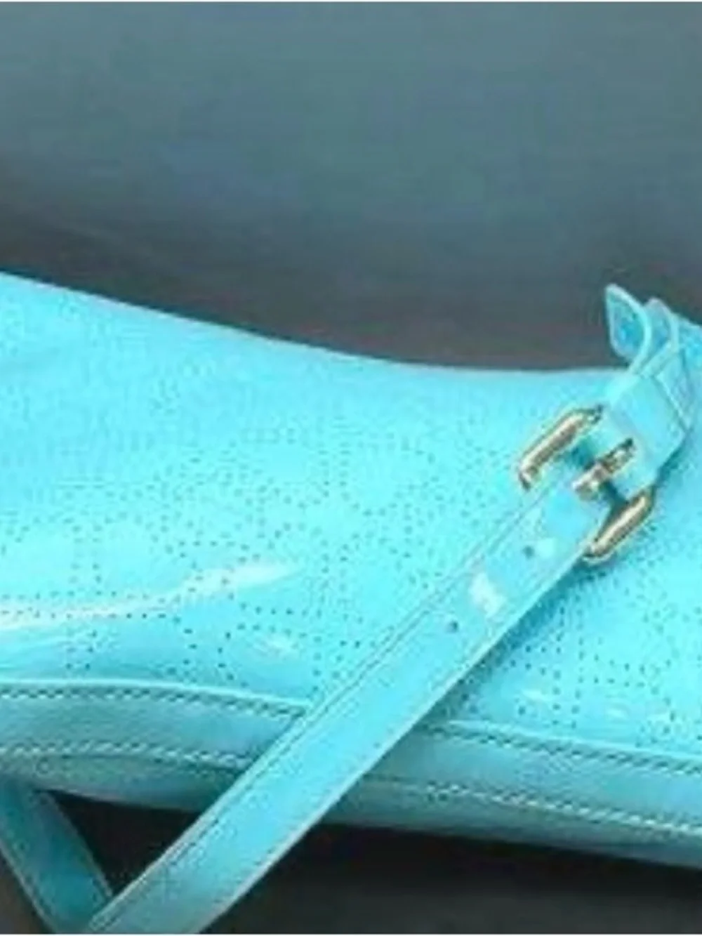 Kate spade Turquoise Perforated Patent Crossbody Bag Storybook Liner